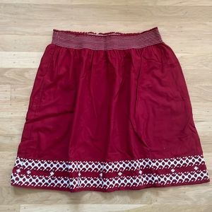 Vintage Old Navy red cotton skirt, elastic waist, size small